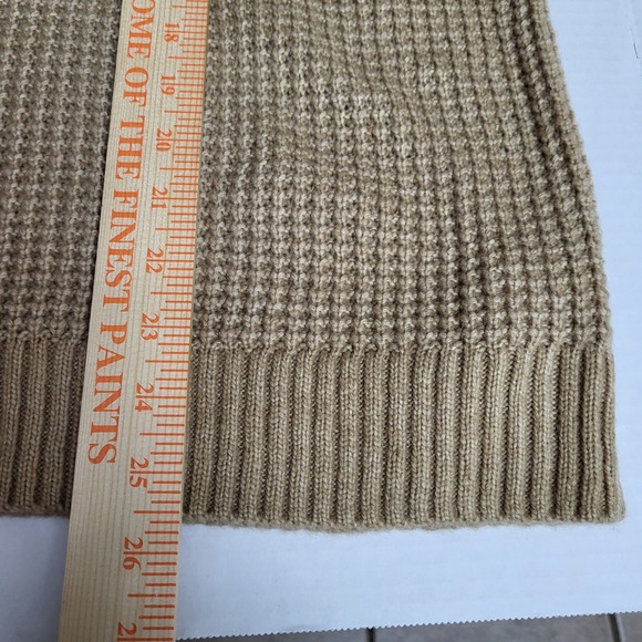 Michael Kors Women Large Dark Camel Tan Cable Knit Turtleneck Sweater NWT - Picture 6 of 9